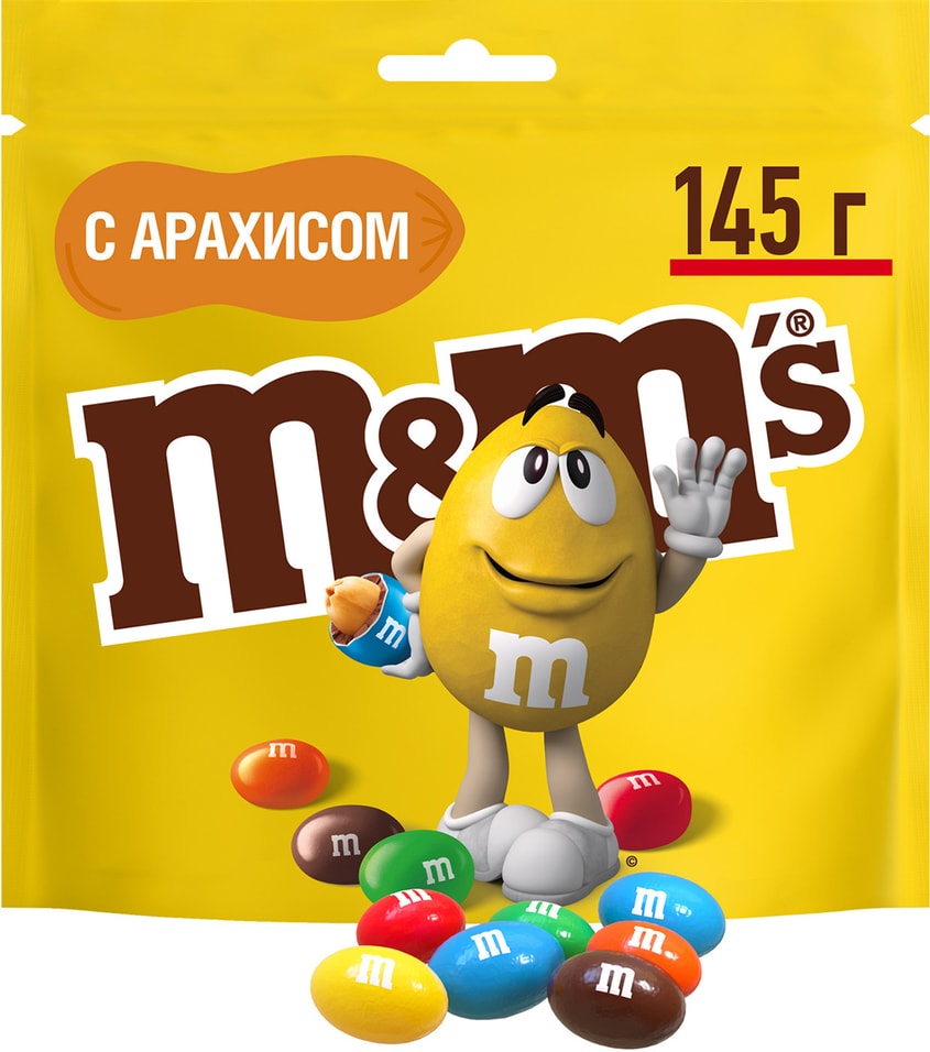 Драже M&Ms с арахисом 145г от Vprok.ru