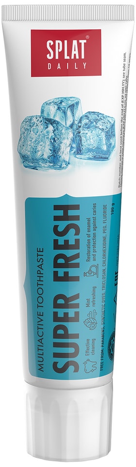 Зубная паста Splat Daily Super Fresh отбеливающая для свежести дыхания 100г