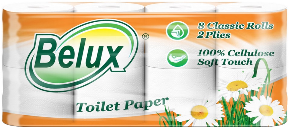 Туалетная бумага Belux 8 рулонов 2 слоя