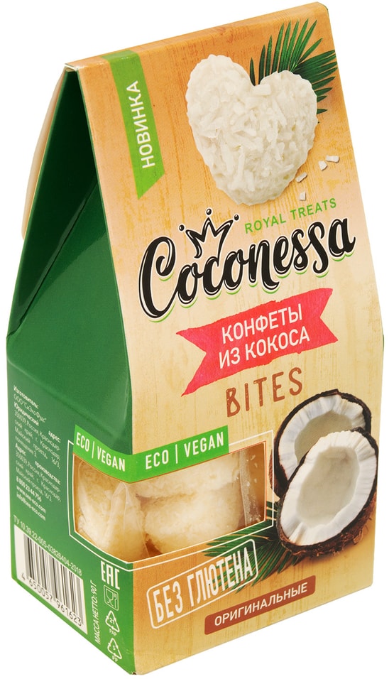 Конфеты кокосовые Coconessa оригинальные 90г от Vprok.ru