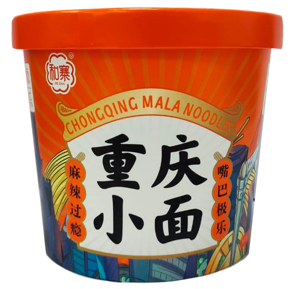 Лапша Hezhai пшеничная с перцем Малакета 145г