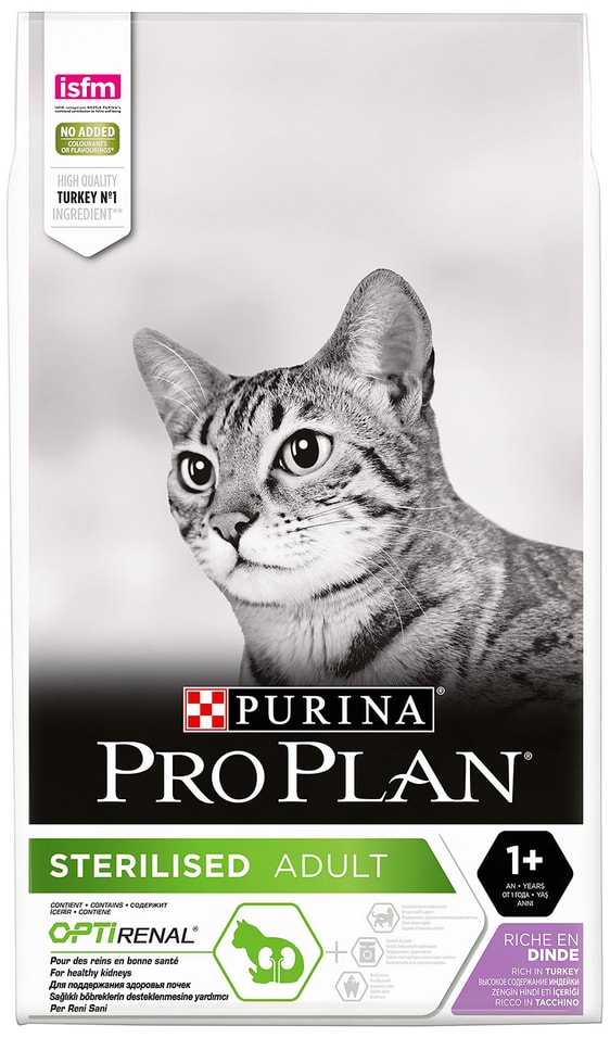 Сухой корм для стерилизованных кошек Pro Plan Optirenal Sterilised с индейкой 10кг Сухой корм для стерилизованных кошек Pro Plan Optirenal Sterilised с индейкой 10кг