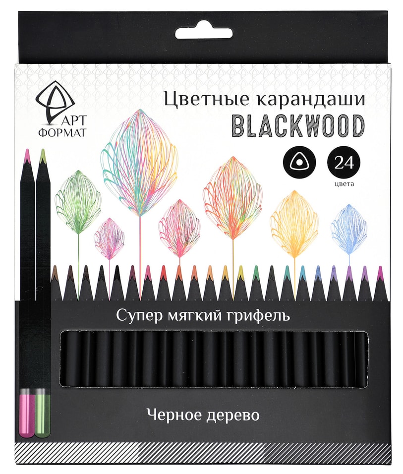 Набор карандашей АртФормат Черное дерево 24 цвета 525₽
