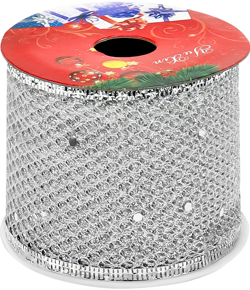 Лента новогодняя Miland Серебристая нежность 63см27м 36₽