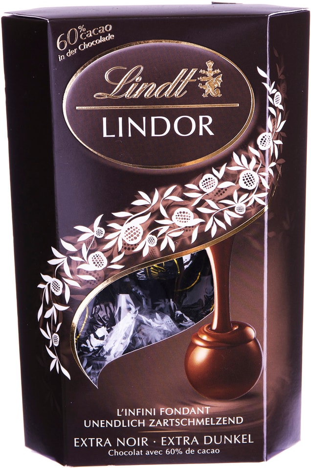Конфеты Lindt Lindor из горького шоколада с начинкой 200г 849₽