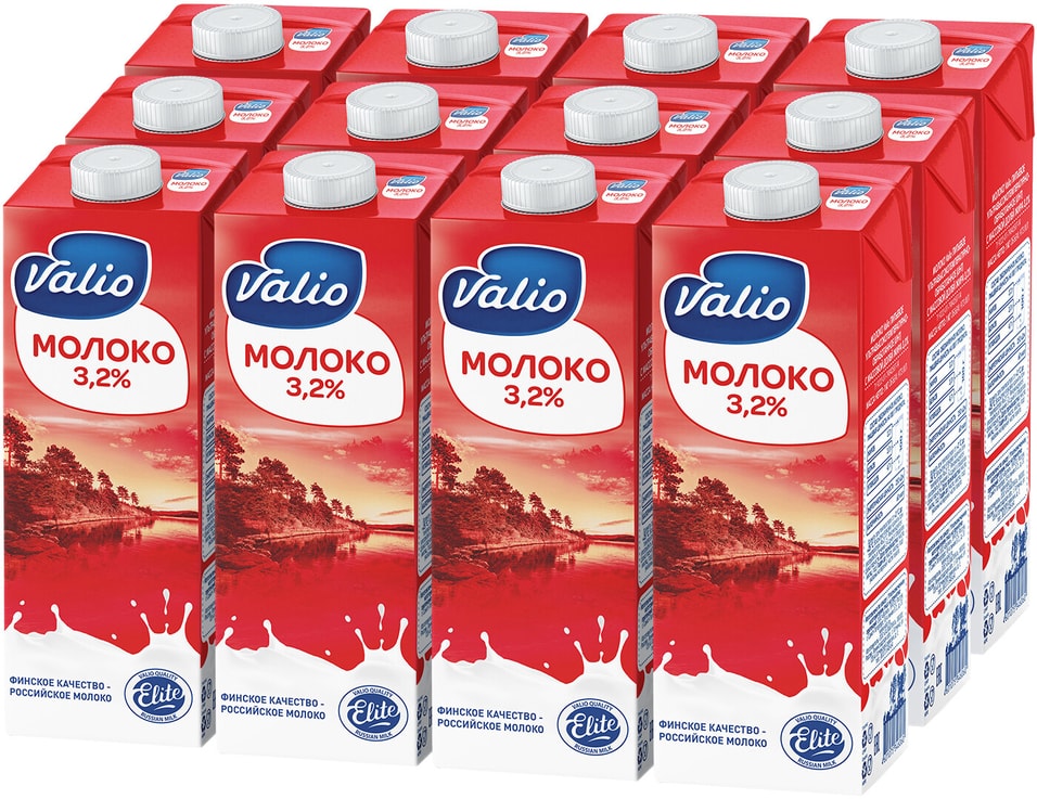 Молоко Valio ультрапастеризованное 3.2% 973л (упаковка 12 шт.)