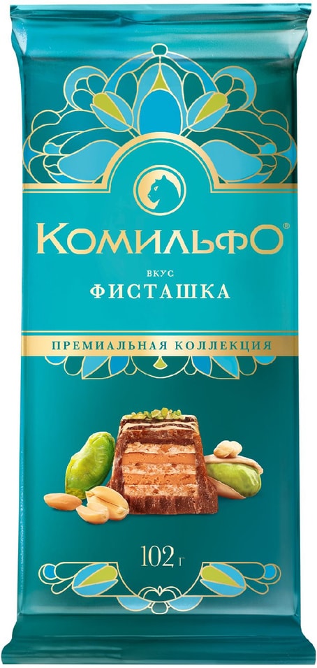 Шоколад Комильфо молочный фисташка-вафля-арахис 102г