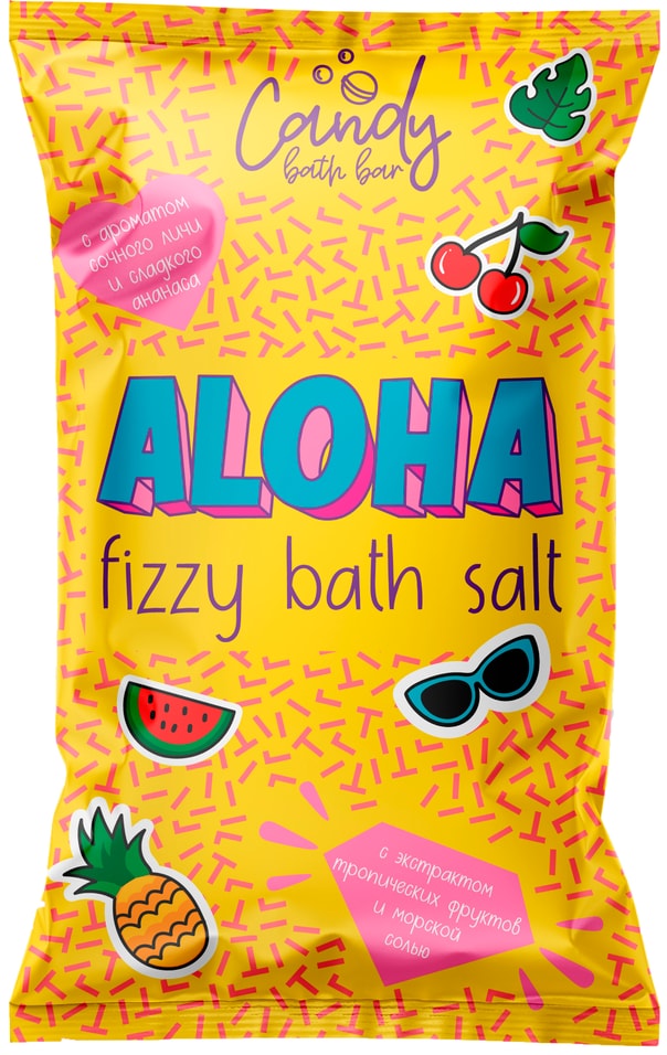 Соль шипучая для ванн Laboratory Katrin Candy bath bar Aloha двухцветная 100г
