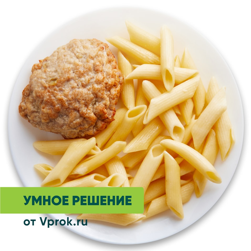 Биточек сочный с пенне Умное решение от Vprok.ru 200г