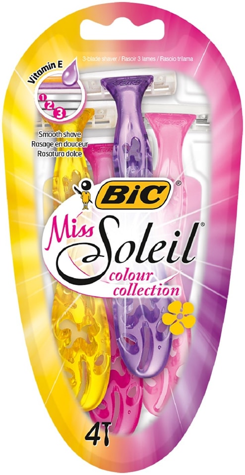 Бритва Bic Miss Soleil Colour Collection одноразовая 4шт от Vprok.ru