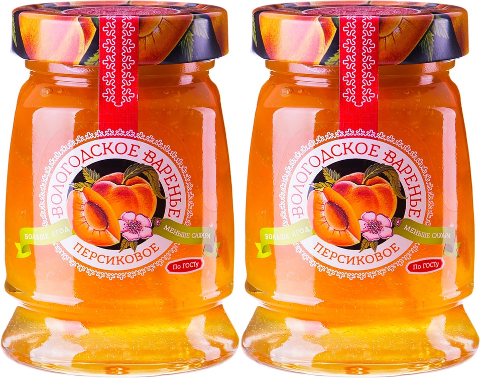 Варенье Вологодское Домашнее Персиковое 370г (упаковка 2 шт.)