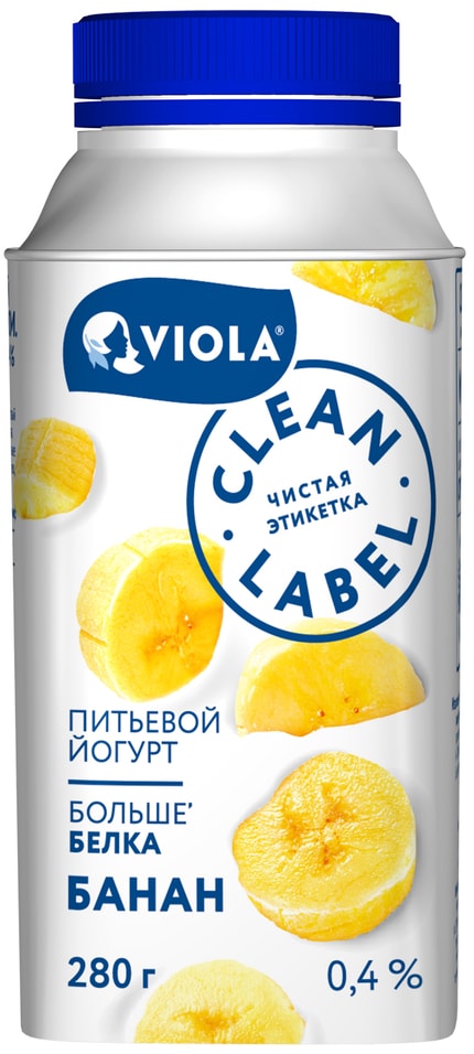Йогурт питьевой Viola Clean Label Банан 0.4% 280г
