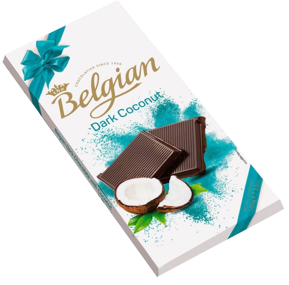 Шоколад Belgian Темный с кокосовой стружкой 100г