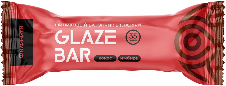 Батончик Филинити Glaze Bar финиковый с кокосом и имбирем 35г 78₽