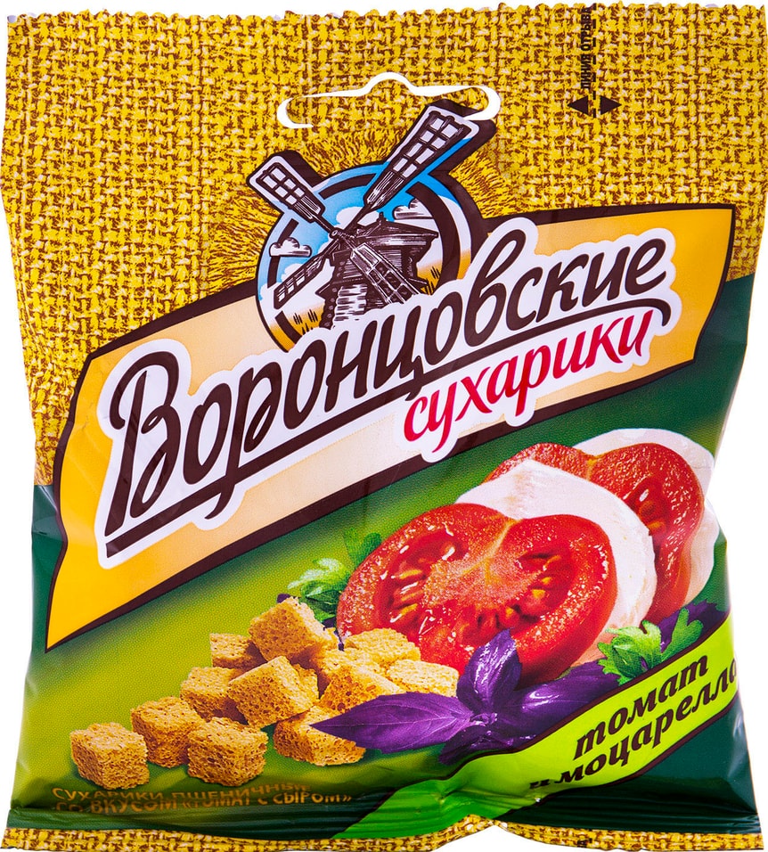Сухарики Воронцовские пшеничные Томат и моцарелла 40г