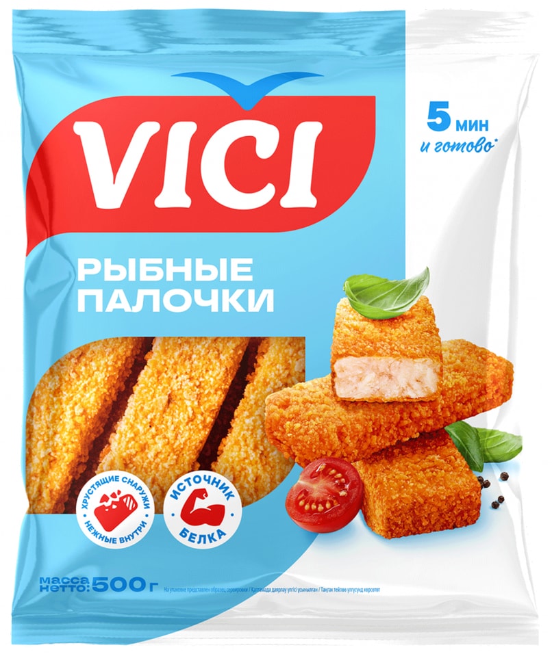 Рыбные палочки Vici в панировке обжаренные 500г