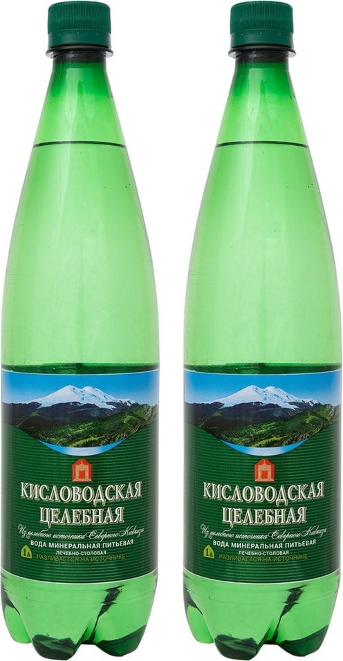 Вода Кисловодская Целебная минеральная лечебно-столовая газированная 1л