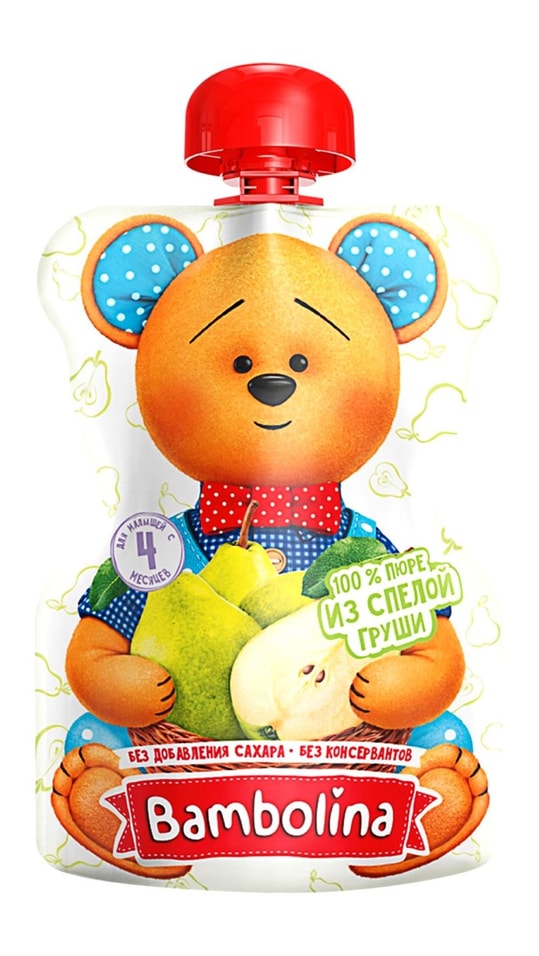Пюре Bambolina из груш с 4 месяцев 90г. Закажите онлайн!