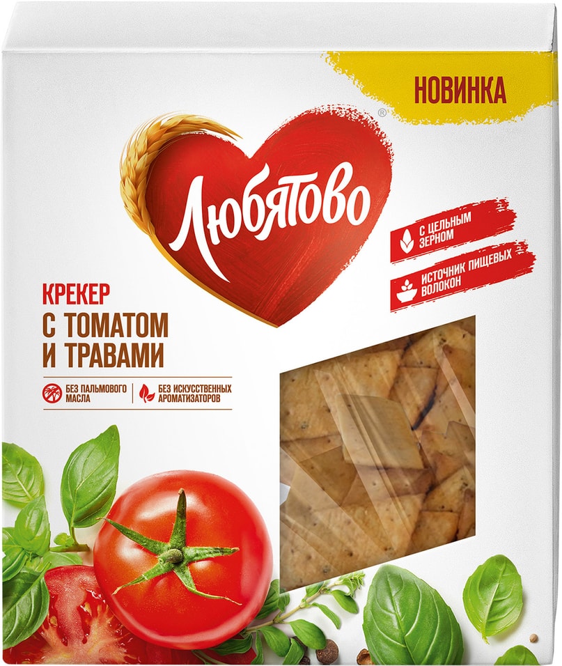 Крекеры Любятово С томатом и травами 150г от Vprok.ru