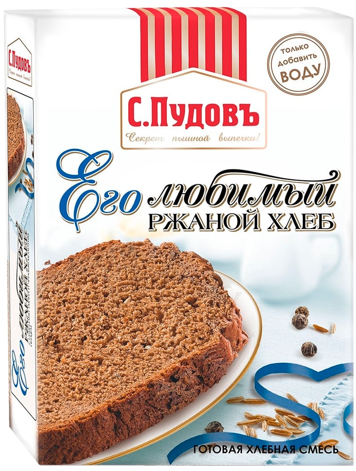 Смесь для выпечки С.Пудовъ Его любимый ржаной хлеб 500г от Vprok.ru