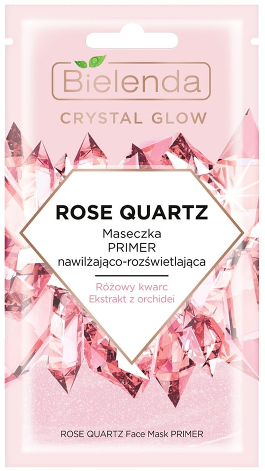 Маска для лица Bielenda Rose quart Crystal glow увлажняющая с осветляющим эффектом 8мл