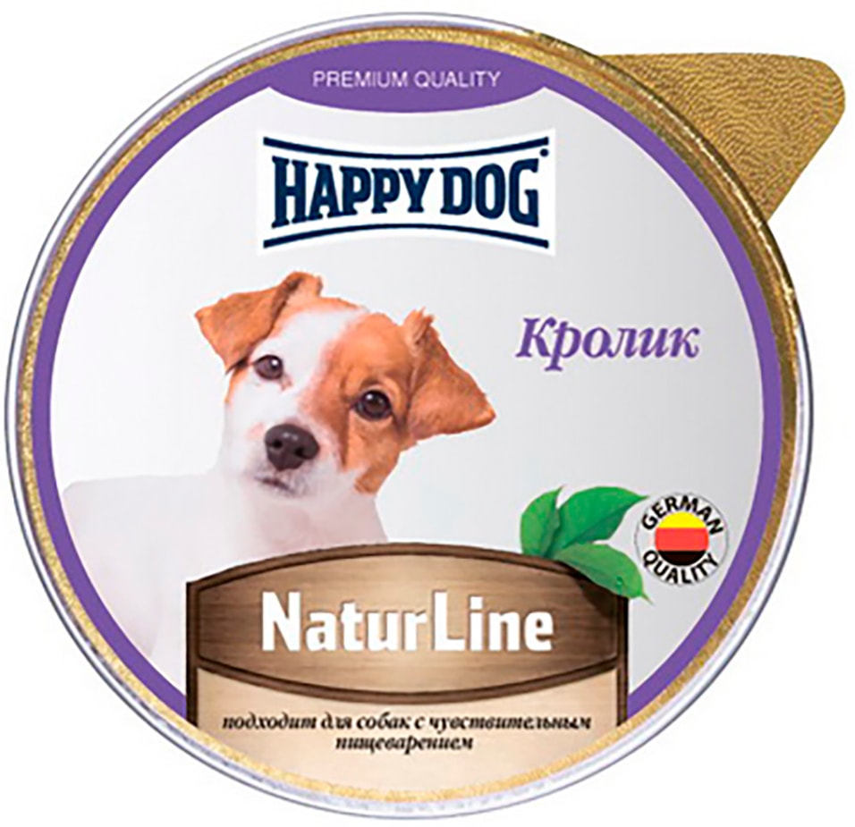 Корм для собак Happy Dog паштет с кроликом 125г 75₽