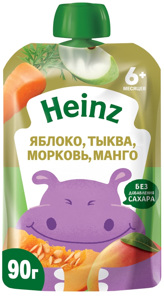 Пюре Heinz Яблоко-Тыква-Морковь-Манго с 6 месяцев 90г