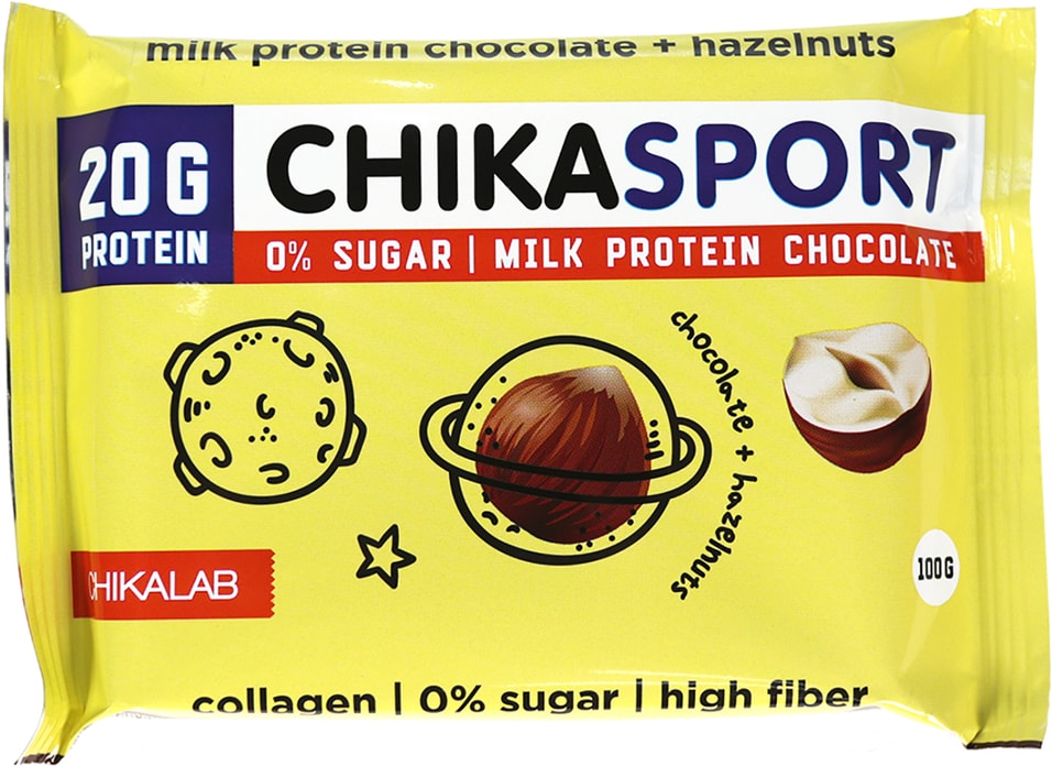 Шоколад Chikalab  молочный с фундуком 100г