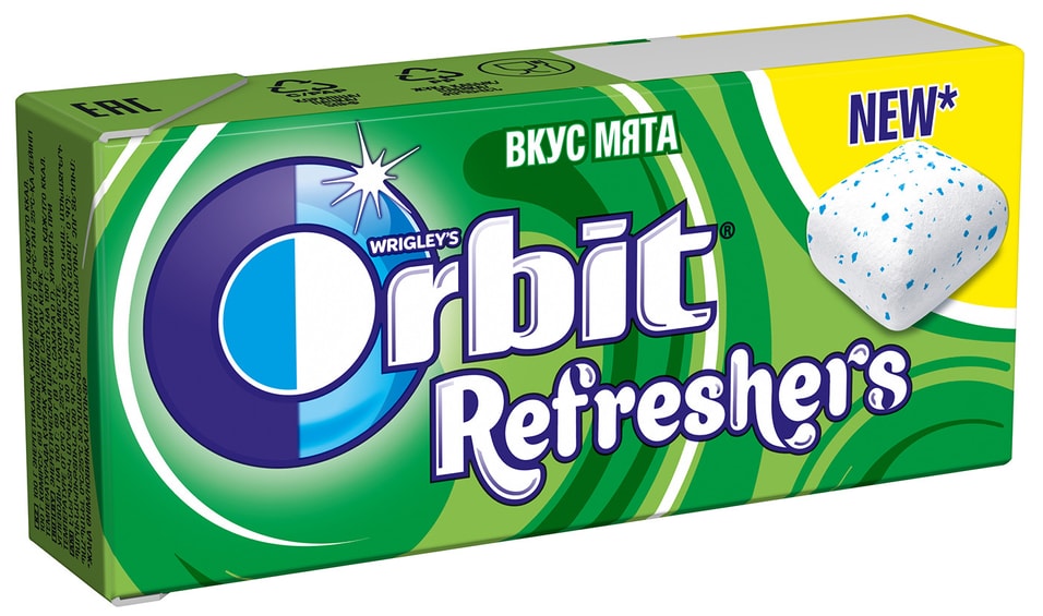 Жевательная резинка Orbit Refreshers Мята 16г от Vprok.ru