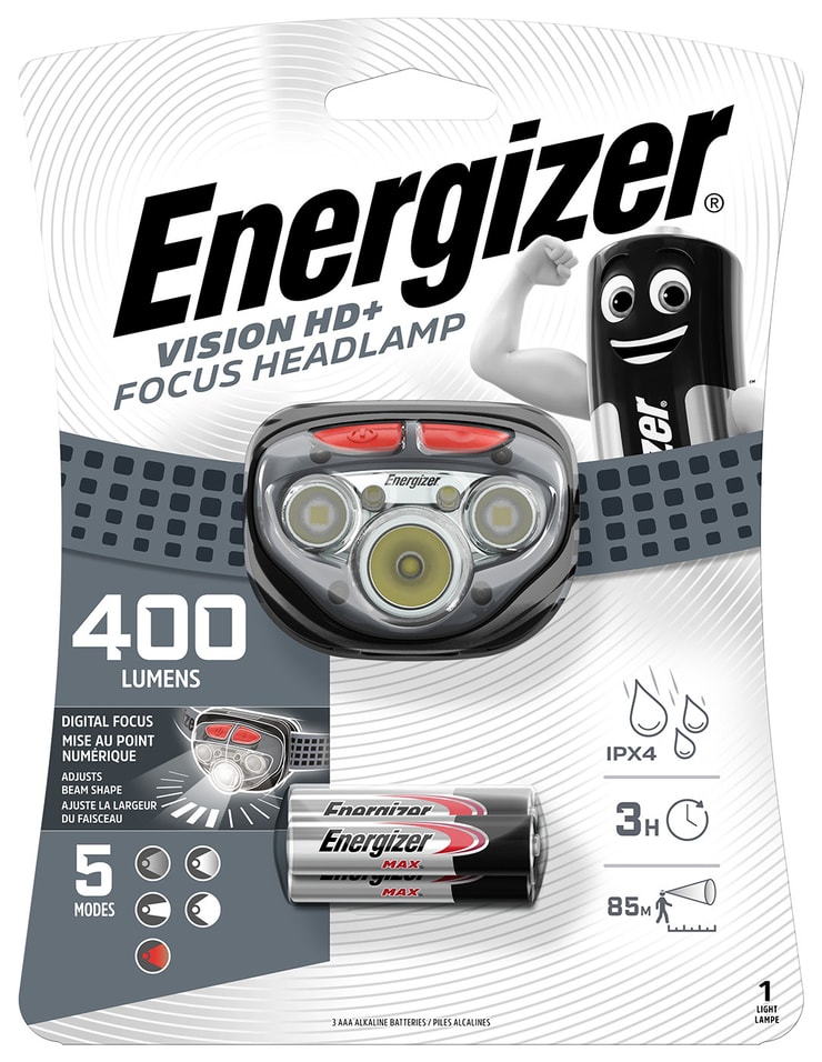 Фонарь Energizer налобный 400 lumens + 3AA от Vprok.ru