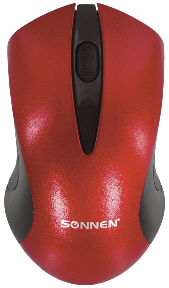 Мышь беспроводная Sonnen M-661R USB 1000dpi 2 кнопки+1колесо-кнопка оптическая красная