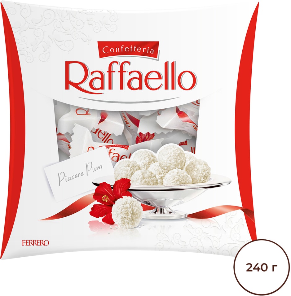 Конфеты Raffaello с цельным миндальным орехом в кокосовой обсыпке 240г 894₽