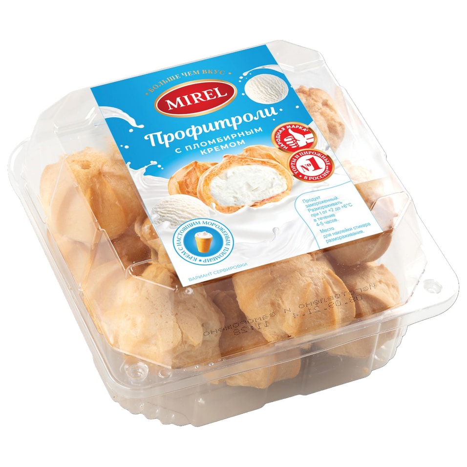 Пирожное Mirel Профитроли с пломбирным кремом 180г 228₽