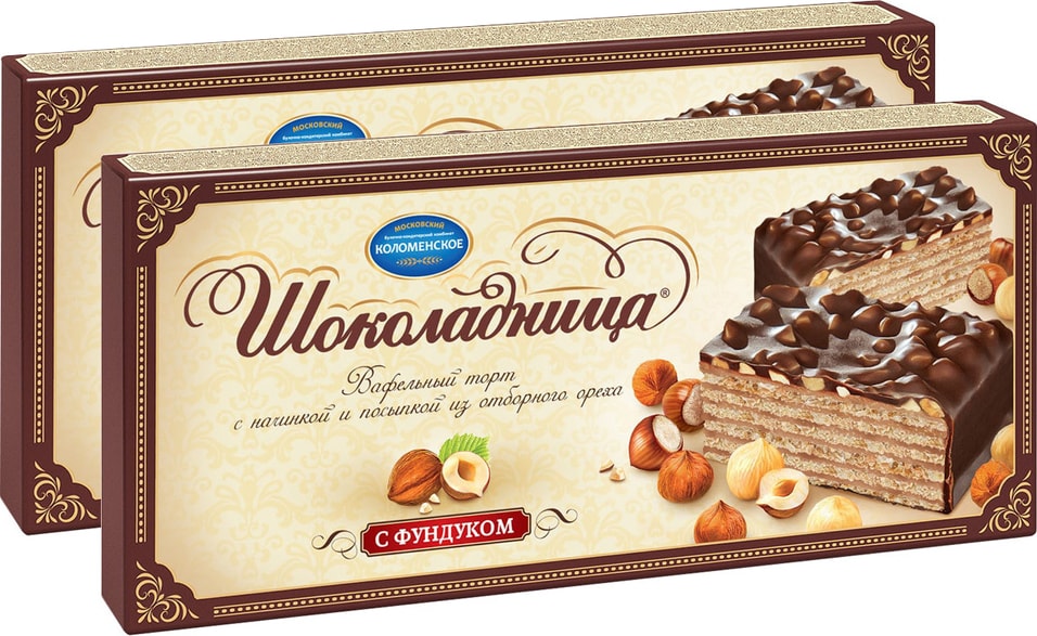 Вафельный торт Шоколадница с фундуком 270г (упаковка 2 шт.) от Vprok.ru