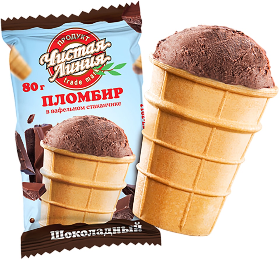Отзывы о Мороженом Чистая Линия Пломбир шоколадный в вафельном стаканчике 80г