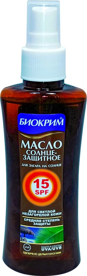 Масло для загара Биокрим SPF15 150мл от Vprok.ru