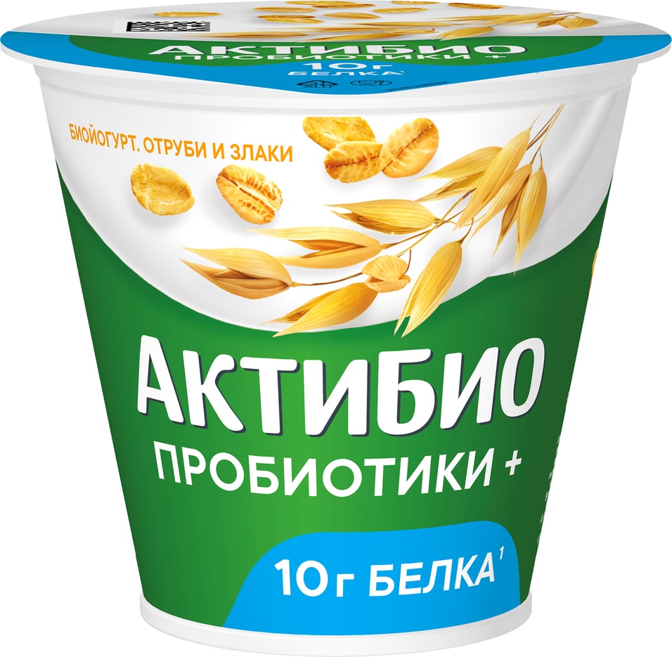 Био йогурт АКТИБИО Blactis с бифидобактериями отруби злаки 29 220г 72₽