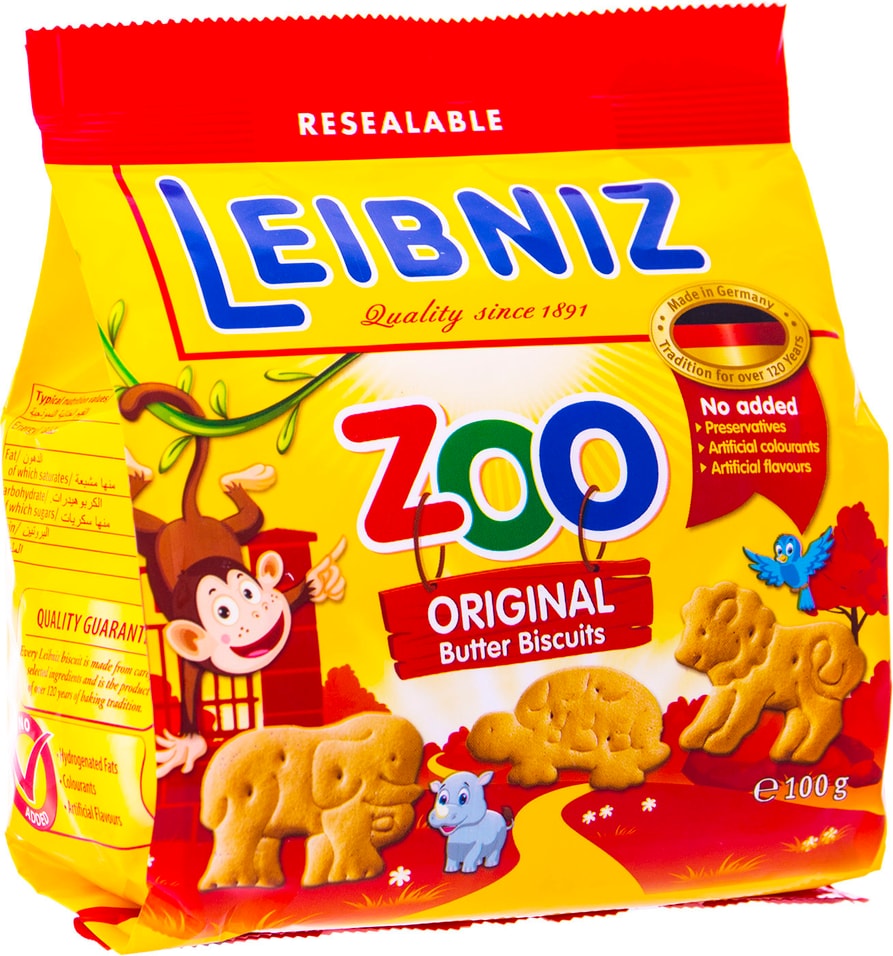 Печенье Leibniz Zoo с фигурками животных 100г