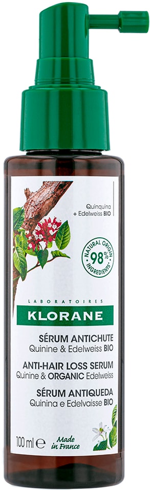 Концентрат для волос Klorane от выпадения с хинином и органическим экстрактом эдельвейса 100мл