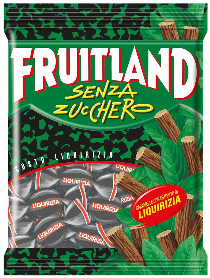 Карамель леденцовая Fruitland со вкусом лакрицы без сахара 70г