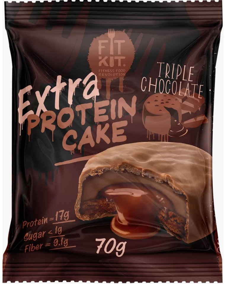 Печенье Fit Kit протеиновое Тройной Шоколад 70г