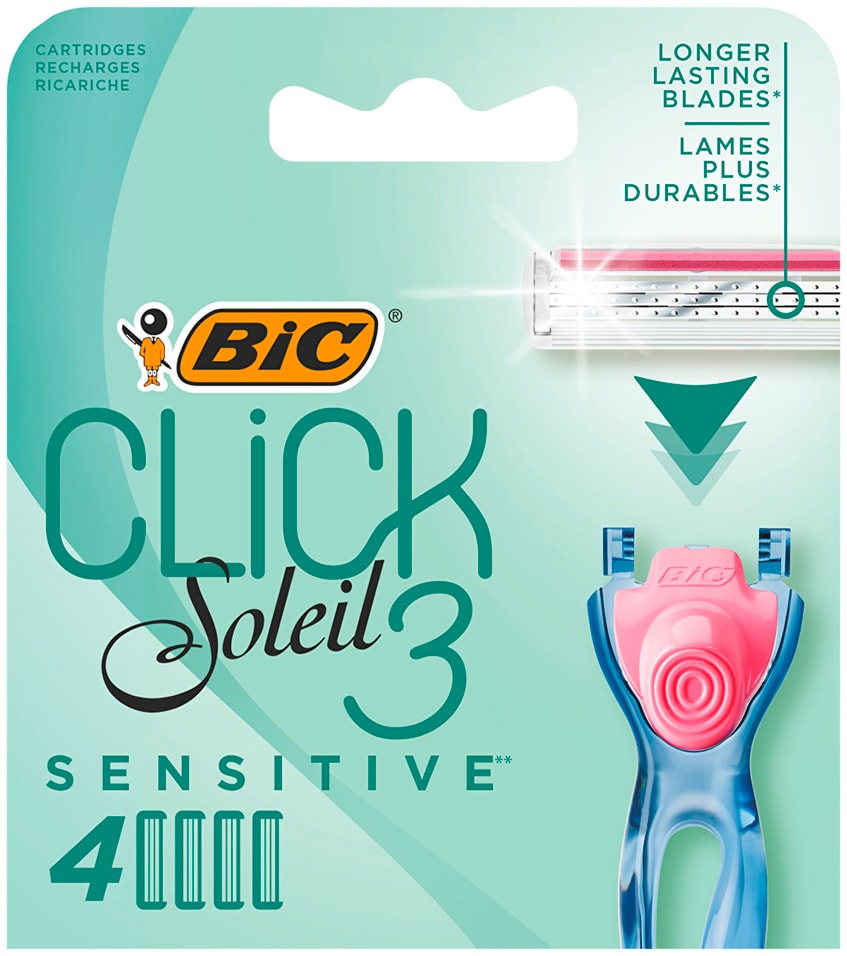 Кассеты для бритья BIC Click 3 Soleil Sensitive 4шт