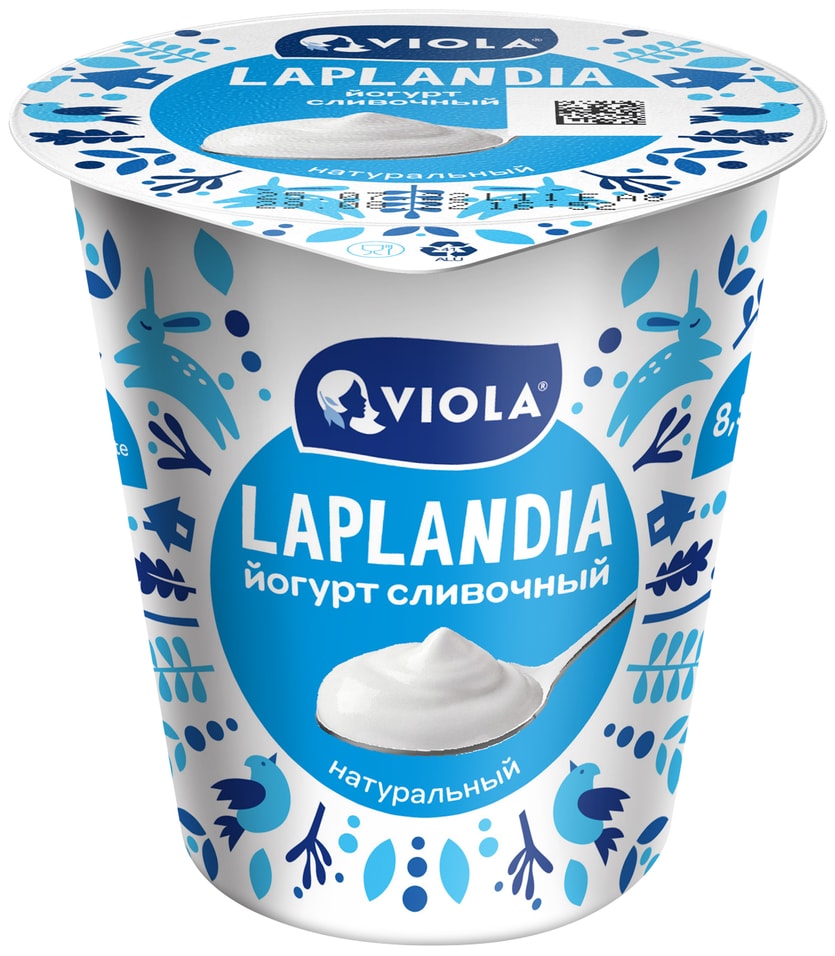 Йогурт Viola Laplandia сливочный Натуральный 8.5% 260г