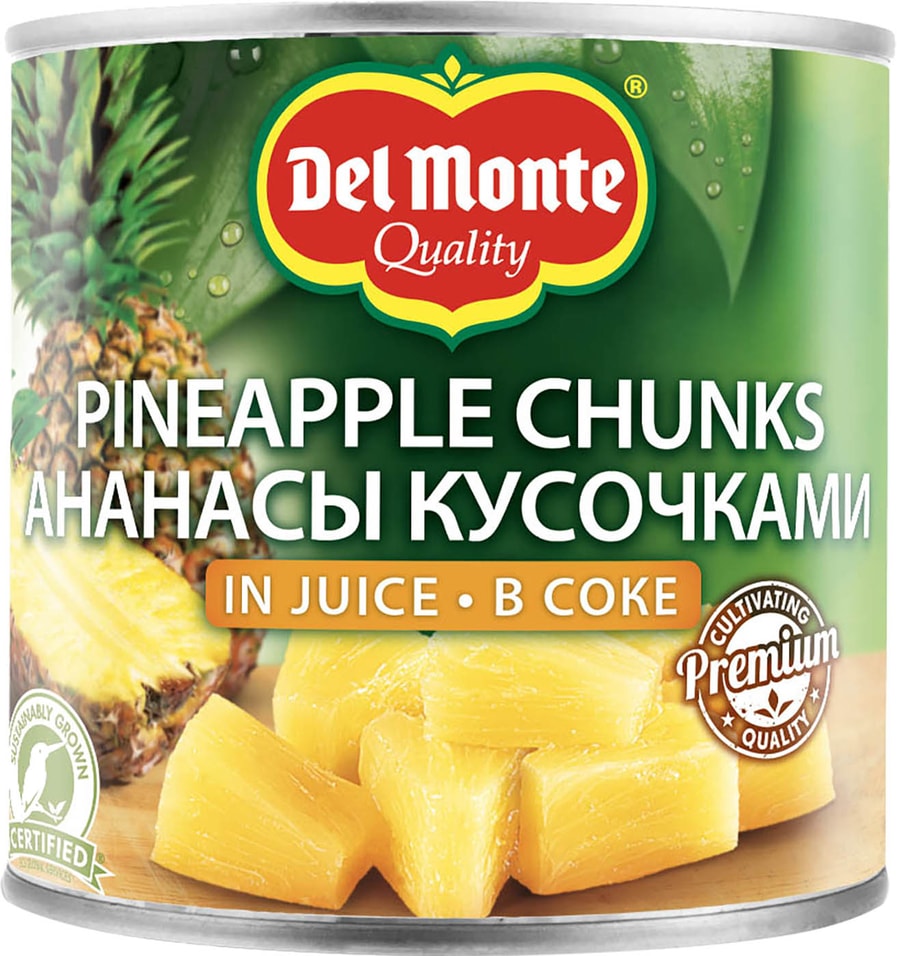 Ананасы Del Monte Кусочки в соке 435г