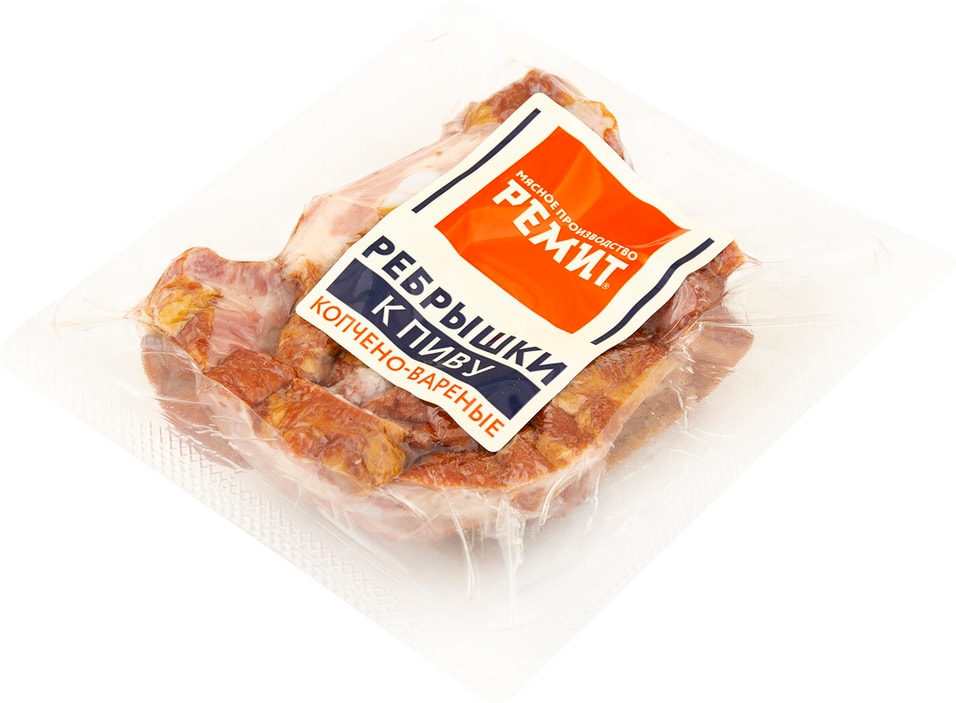 Ребрышки свиные Ремит к пиву копчено-вареные 300г