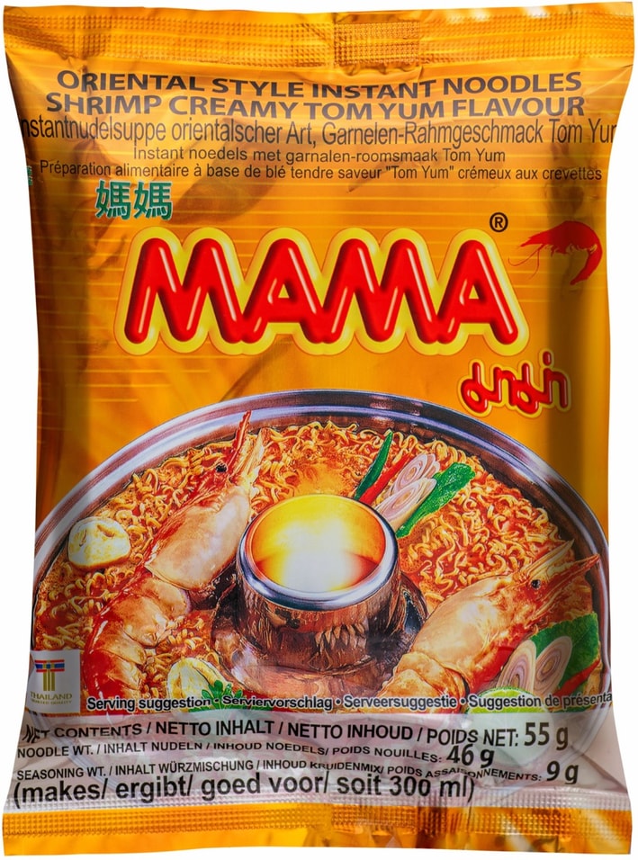 Лапша МАМА тайская со вкусом кремовый Том Ям 55г