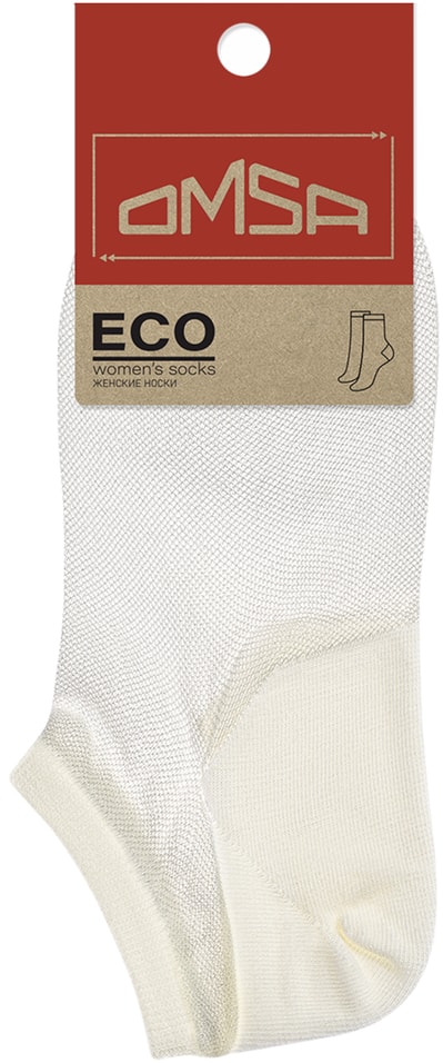 Носки женские Omsa Eco 251 суперукороченные Avorio молочный Размер 39-41