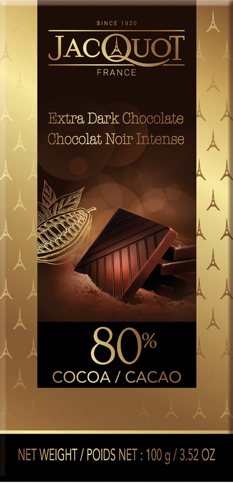 Шоколад Jacquot Горький 80% 100г
