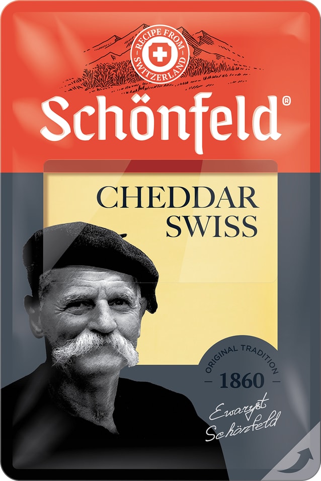 Сыр полутвердый Schonfeld  Swiss Cheddar 53% 125г