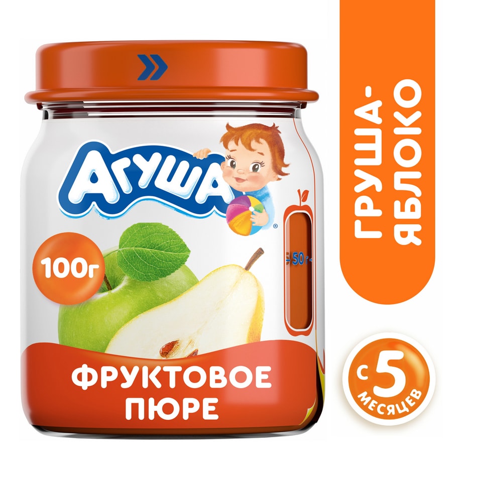 Пюре Агуша Груша и яблоко 100г